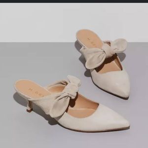 M Gemi lasso suede kitten heels mule in oat size 38